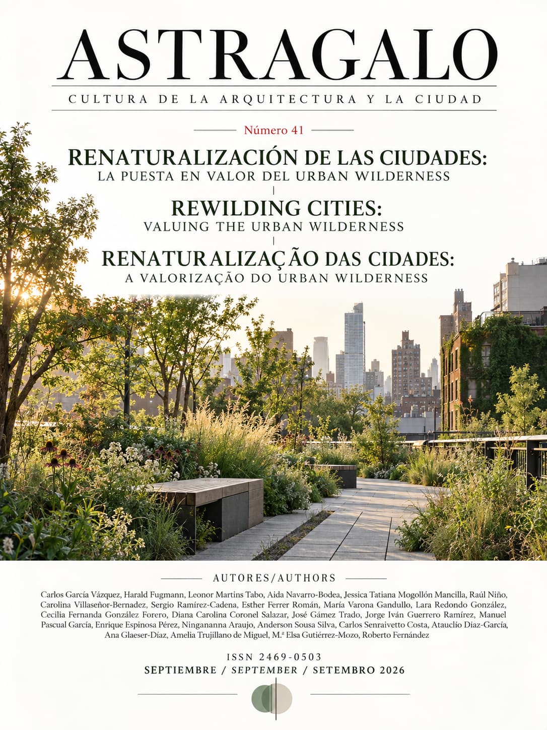 Portada de Astrágalo número 41: Renaturalización de las ciudades